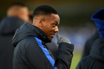 L'attaquant de l'équipe de France Anthony Martial lors d'une séance d'entraînement à Clairefontaine-en-Yvelines, le 6 novembre 2017  