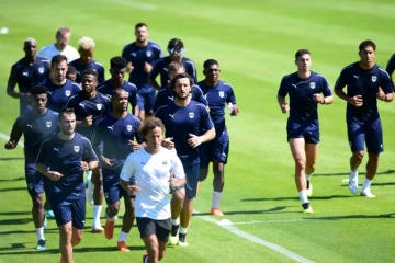 Les Girondins de Bordeaux lors d'un entraînement de reprise au centre du Haillan, le 29 juin 2018