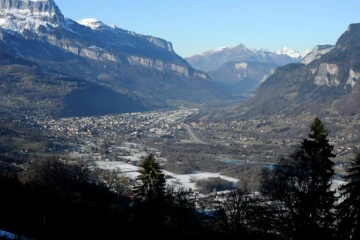 La vallée de l'Arve et Annemasse, le 7 janvier 2015, lors d'un pic de pollution.