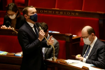 Le ministre des Comptes publics Olivier Dussopt à l'Assemblée nationale, le 9 février 2021