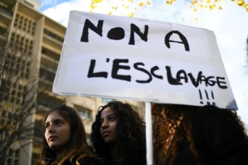Manifestation pour dénoncer l'esclavage de migrants africains en Libye, le 25 novembre 2017 à Paris