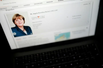 Capture d'écran du site internet du Bundestag avec la photo de la chancelière Angela Merkel, le 4 janvier 2019