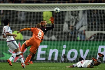 Sofiane Feghouli inscrit le but de Valence face à Lyon, le 29 septembre 2015 à Gerland