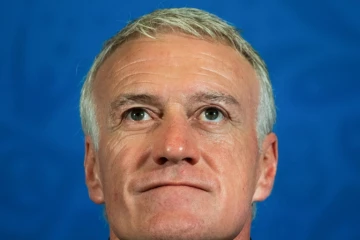 Le sélectionneur de l'équipe de France Didier Deschamps en conférence de presse, le 29 juin 2018 à Kazan