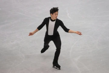L'Américain Nathan Chen lors du programme court messeurs aux Mondiaux de patinage artisitique, le 21 mars 2019 à Saitama 