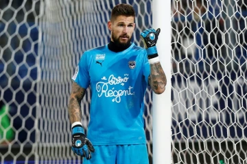Le gardien de but de Bordeaux Benoît Costil contre Caen en Ligue 1, le 25 novembre 2017 à Caen
