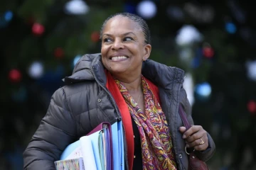 La ministre de la Justice Christiane Taubira quitte le palais de l'Elysée, le 4 janvier 2016