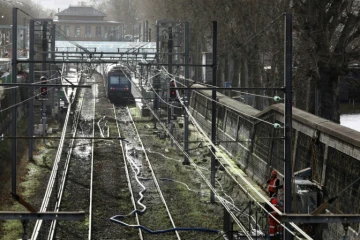 Le RER C bloqué à la station Javel à Paris, le 26 janvier 2018