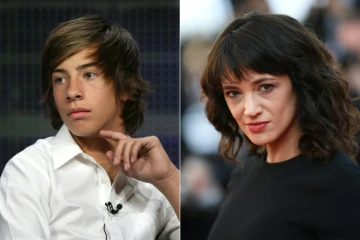 Montage photo représentant Jimmy Bennett (g), le 1er avril 2010, et Asia Argento, le 19 mai 2018 à Cannes