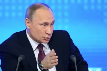 Le président russe Vladimir Poutine lors d'une conférence de presse à Moscou, le 23 décembre 2016