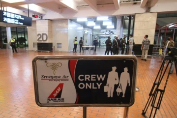 La zone du personnel de la compagnie aérienne Sriwijaya Air à l'aéroport Soekarno-Hatta de Tangerang, près de Jakarta, le 9 janvier 2021