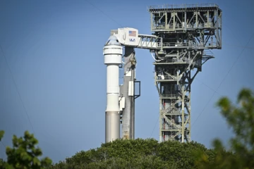 La fusée de ULA Atlas V avec le vaisseau Starliner à son sommet, le 3 juin 2024 à Cap Canaveral en Floride