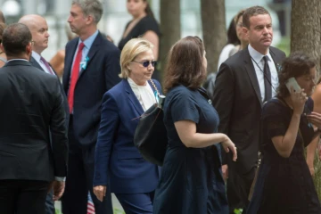  Hillary Clinton aux cérémonies marquant le 15e anniversaire des attaques du 11 septembre 2001, le 11 septembre 2016 à New York