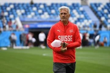 Le sélectionneur suisse Vladimir Petkovic lors d'un entraînement, le 21 juin 2018 à Kaliningrad