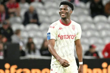 Le milieu de terrain international français Aurélien Tchouameni, après un doublé avec Monaco, à Lille, le 6 mai 2022