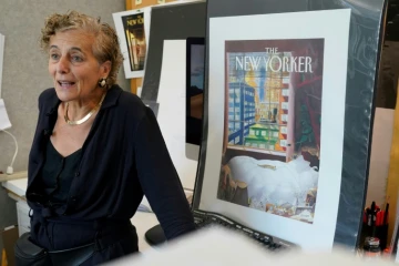 La directrice artistique du New Yorker, Françoise Mouly, rend hommage à Sempé lors d'une interview à l'AFP à New York le 23 août 2022