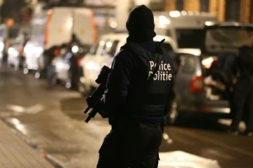 Opération de poice le 24 mars 2016 dans le quartier de Schaerbeek à Bruxelles