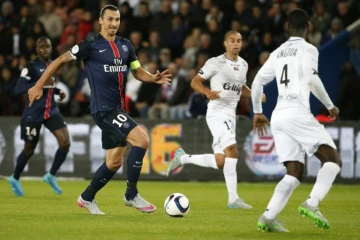 L'attaquant suédois du PSG Zlatan Ibrahimovic face à Guingamp, le 22 septembre 2015 au Parc des Princes