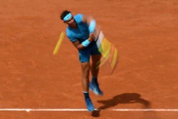 L'Espagnol Rafael Nadal face à l'Argentin Diego Schwartzman, le 6 juin 2018 à Roland-Garros