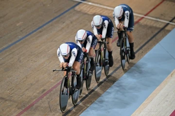 L'équipe de France féminine de poursuite médaille de bronze aux Mondiaux, le 6 août 2023 à Glasgow 