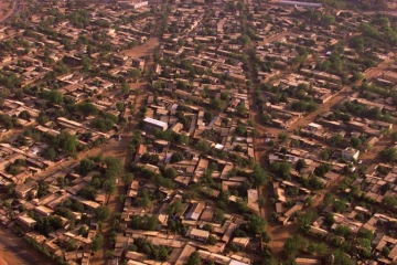vue aérienne prise le 08 janvier 2000 d'un quartier de Bamako