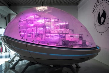 La serre Biopod inspirée de recherches spatiales menées par la start-up Interstellar Lab, le 25 septembre 2023 à Ivry-sur-Seine, près de Paris