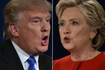 Photo montage de Hillary Clinton et Donald Trump, deux clichés pris le 26 septembre 2016