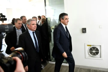 François Fillon le 24 avril 2017 au QG du parti LR à Paris