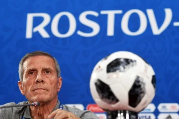 Le sélectionneur de l'Uruguay Oscar Tabarez, en conférence de presse le 19 juin 2018 à Rostov