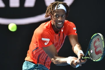 Le Français Gaël Monfils lors du match l'opposant à son compatriote Stéphane Robert le 23 janvier 2016 à Melbourne