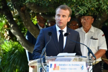 Emmanuel Macron à Bormes-les-Mimosas (Var) le 17 août 2018