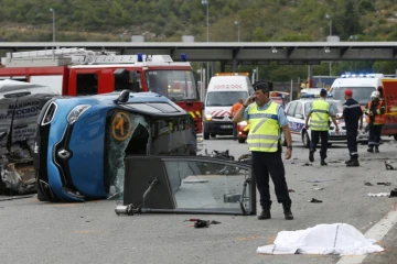 Accident de la circulation le 11 septembre 2015 à La Turbie dans le sud de la France