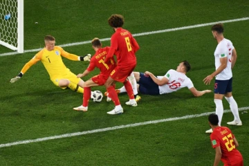 Attaque belge et situation chaude devant le but anglais, le 28 juin 2018 à Kaliningrad  