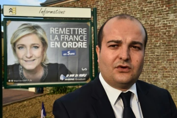 Le sénateur FN, maire de Fréjus et directeur de campagne de Marine Le Pen, David Rachline, le 3 avril 2017 à La Bazoche-Gouet