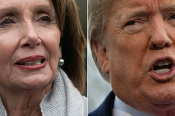 (ILLUSTRATION) La présidente démocrate de la Chambre des représentants Nancy Pelosi et le président américain Donald Trump sont engagés dans un bras de fer depuis plus de trois semaines