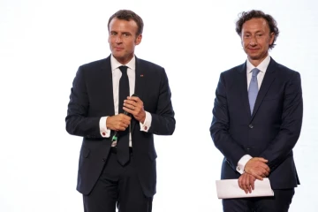Emmanuel Macron et Stéphane Bern le 31 mai 2018 à l'Elysée