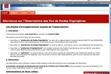 Page d'accueil du site https://observatoire.fluides-frigorigenes.ademe.fr