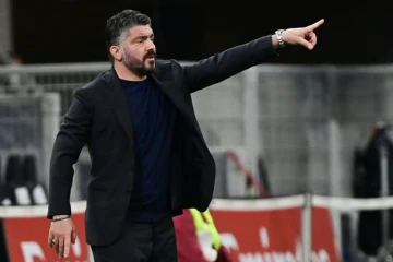 L'Italien Gennaro Gattuso, alors entraîneur de Naples, lors d'un match contre l'AC Milan, le 14 mars 2021 à San Siro