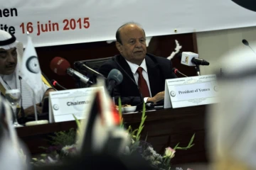 Le président du Yémen Abd Rabbo Mansour Hadi (d) à Jeddah en Arabie Saoudite, le 16 juin 2015