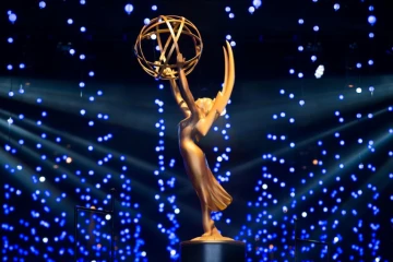 Une statuette pour les Emmy Awards, cérémonie de récompenses de la télévision américaine qui aura lieu le 17 septembre 2018 à Los Angeles, photographiée le 6 septembre 2018 