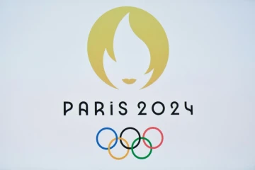 Logo des Jeux Olympiques de 2024 lors de sa présentation le 21 octobre 2019 au cinéma le Grand Rex à Paris  