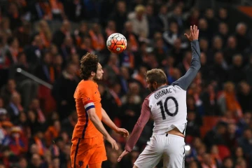 André-Pierre Gignac lors du match amical face aux Pays-Bas, le 25 mars 2016 à Amsterdam 