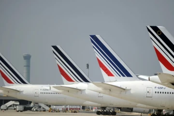 Des avions de la compagnie Air France à l'aéroport Charles de Gaulle, en 2014