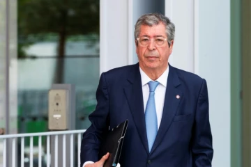 Patrick Balkany, arrive au palais de justice de Paris pour son procès, poursuivi pour fraude fiscale aggravée, le 22 mai 2019