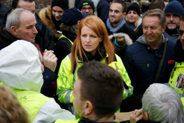 Ingrid Levavasseur, une figure des Gilets Jaunes à Grand Bourgtheroulde en attendant le chef de l'Etat Emmanuel Macron le 15 janvier 2019