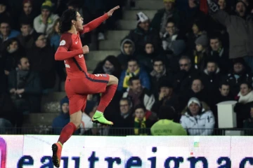 L'attaquant parisien Edinson Cavani, auteur d'un doublé face à Nantes à La Beaujoire, le 21 janvier 2017