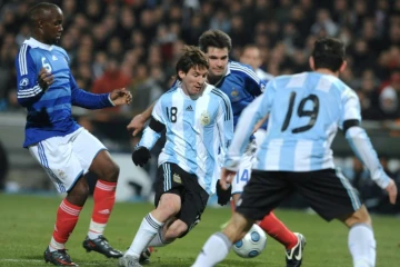 L'Argentin Lionel Messi face à la France en match amical, le 11 février 2009 à Marseille