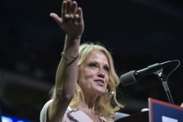 Kellyanne Conway, la directrice de campagne de Trump lors d'un meeting à Hershey, le 4 novembre 2016