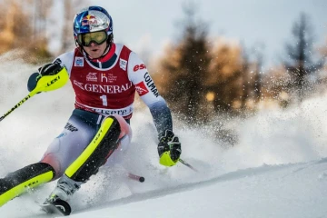 Le skieur français Alexis Pinturault lors du slalom messieurs de Val d'Isère, le 15 décembre 2019