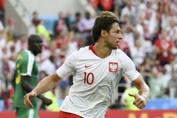 Grzegorz Krychowiak, avec la Pologne, lors d'un match de Coupe du monde contre le Sénégal à Moscou, le 19 jui, 2018